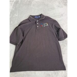 Vintage 80s Led Zeppelin Polo Shirt Men's Size Large Black